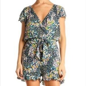 Loft Women's Floral Multi Sleeveless Casual Romper - Large
